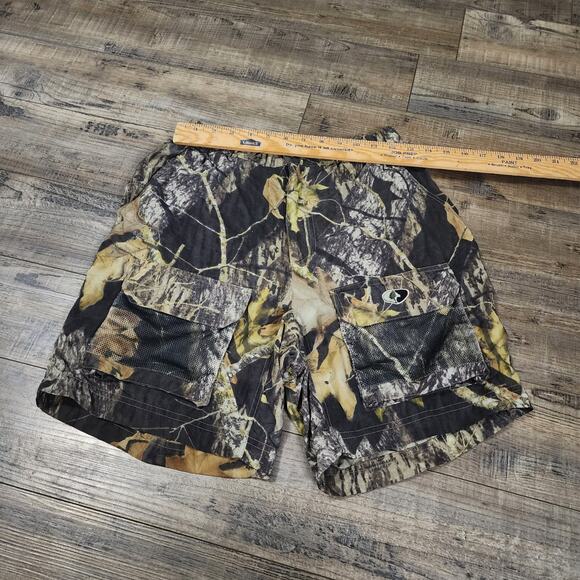 Mossy Oak Camouflage Elastic Pull up Shorts size small Men 2330 - Picture 2 of 5
